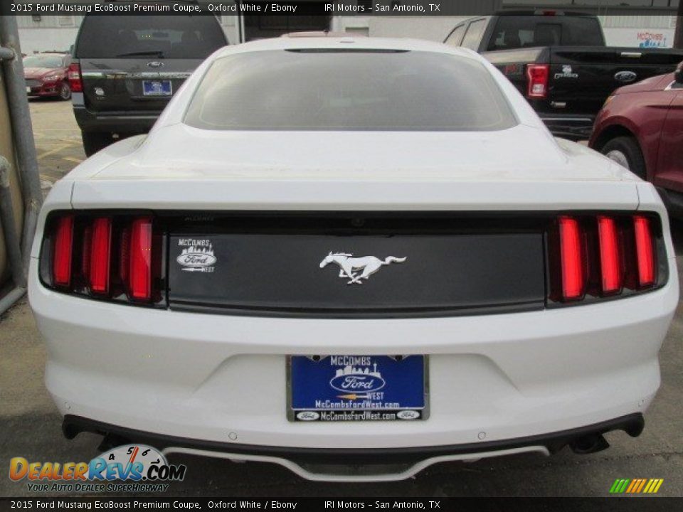 2015 Ford Mustang EcoBoost Premium Coupe Oxford White / Ebony Photo #6