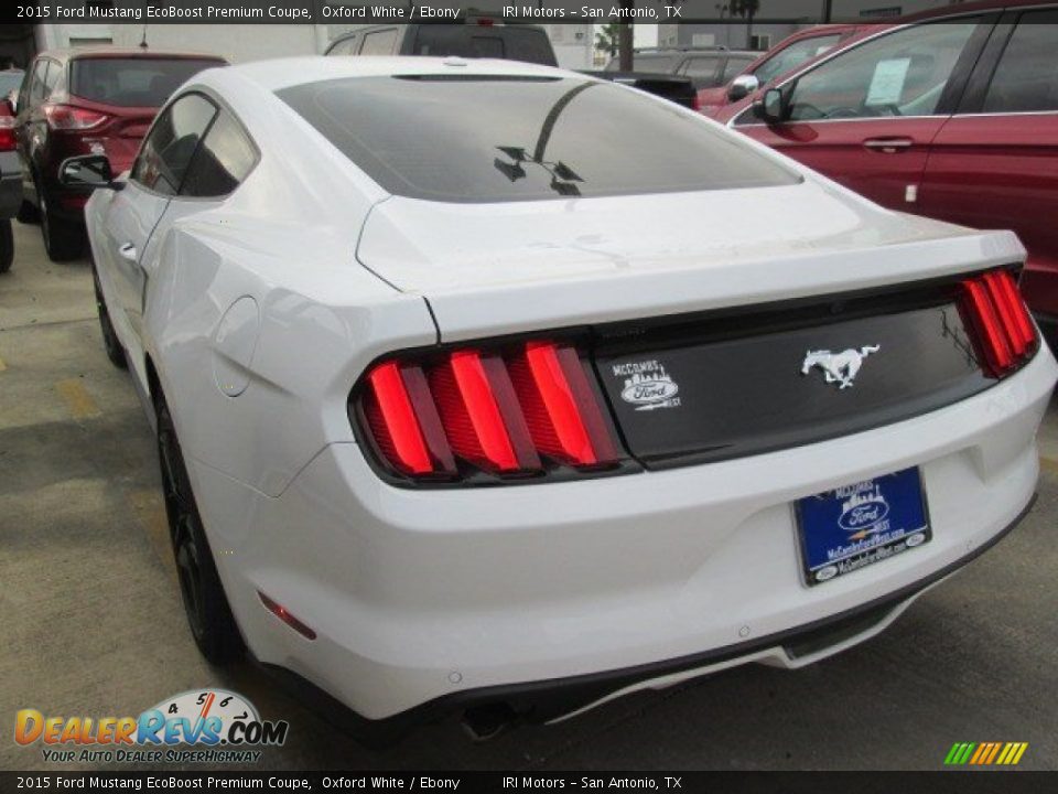 2015 Ford Mustang EcoBoost Premium Coupe Oxford White / Ebony Photo #7
