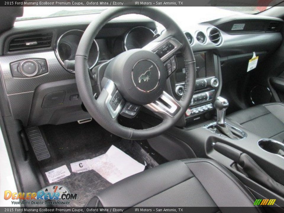 2015 Ford Mustang EcoBoost Premium Coupe Oxford White / Ebony Photo #9
