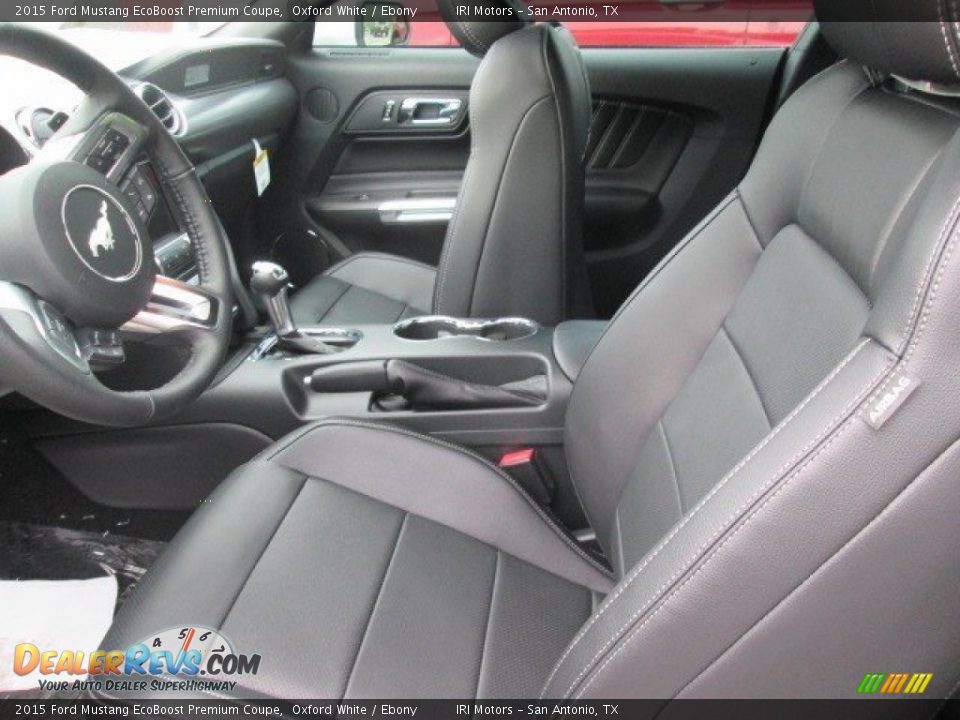 2015 Ford Mustang EcoBoost Premium Coupe Oxford White / Ebony Photo #10