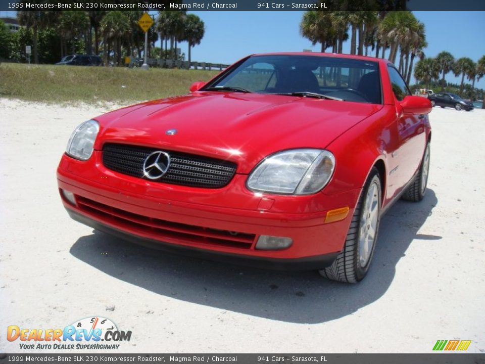 1999 Mercedes-Benz SLK 230 Kompressor Roadster Magma Red / Charcoal Photo #33