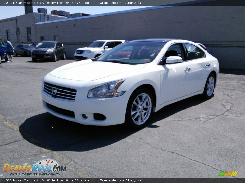 2011 Nissan Maxima 3.5 S Winter Frost White / Charcoal Photo #3