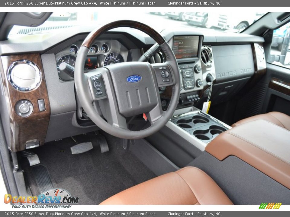 2015 Ford F250 Super Duty Platinum Crew Cab 4x4 White Platinum / Platinum Pecan Photo #10