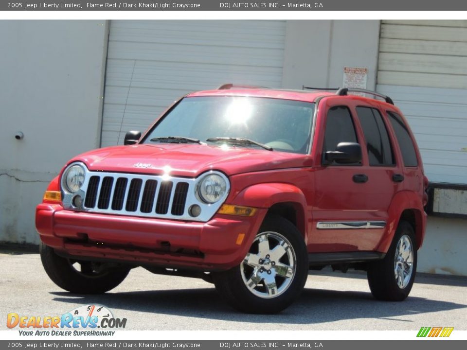 2005 Jeep Liberty Limited Flame Red / Dark Khaki/Light Graystone Photo #1