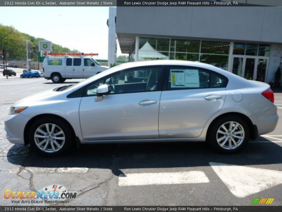 2012 Honda Civic EX-L Sedan Alabaster Silver Metallic / Stone Photo #2