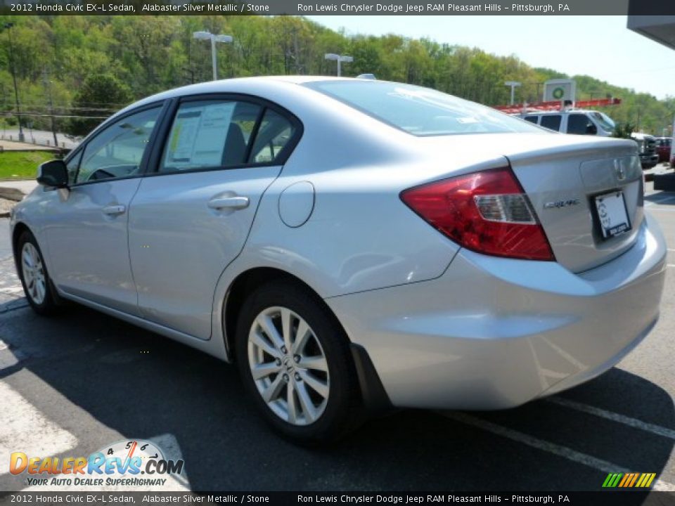 2012 Honda Civic EX-L Sedan Alabaster Silver Metallic / Stone Photo #3