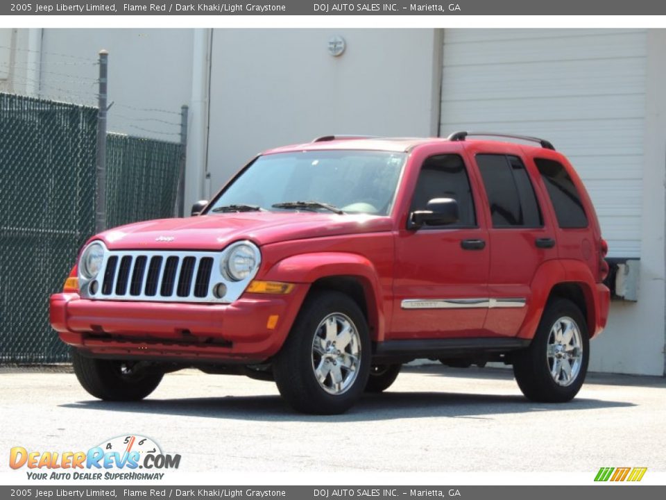 2005 Jeep Liberty Limited Flame Red / Dark Khaki/Light Graystone Photo #4