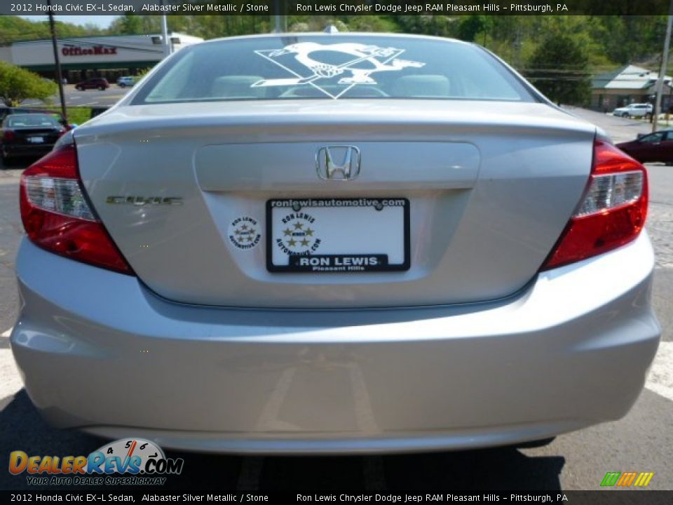 2012 Honda Civic EX-L Sedan Alabaster Silver Metallic / Stone Photo #4