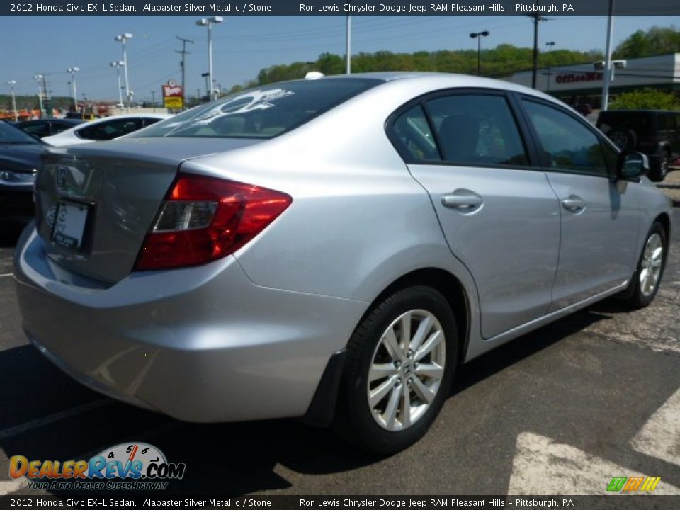 2012 Honda Civic EX-L Sedan Alabaster Silver Metallic / Stone Photo #5