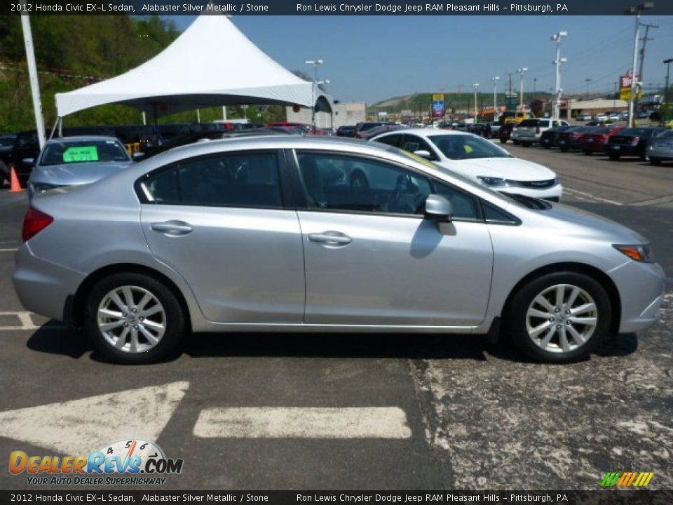 2012 Honda Civic EX-L Sedan Alabaster Silver Metallic / Stone Photo #6