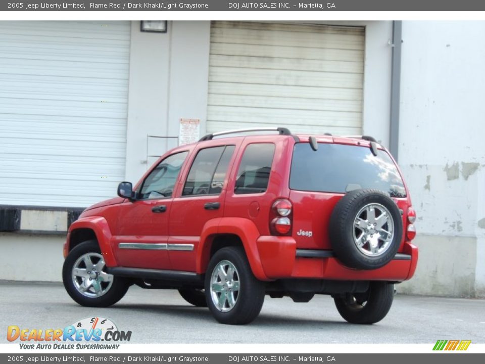 2005 Jeep Liberty Limited Flame Red / Dark Khaki/Light Graystone Photo #7