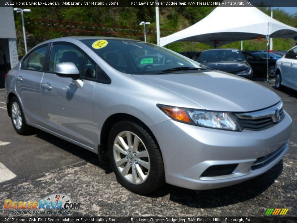 2012 Honda Civic EX-L Sedan Alabaster Silver Metallic / Stone Photo #7