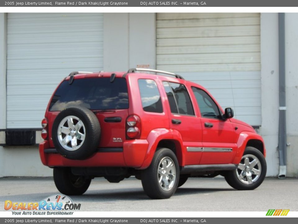 2005 Jeep Liberty Limited Flame Red / Dark Khaki/Light Graystone Photo #8