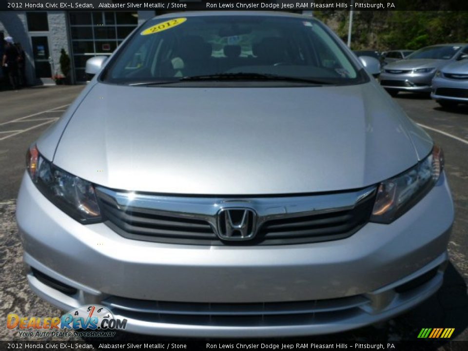2012 Honda Civic EX-L Sedan Alabaster Silver Metallic / Stone Photo #8