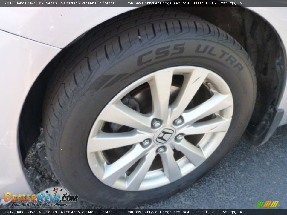 2012 Honda Civic EX-L Sedan Alabaster Silver Metallic / Stone Photo #9
