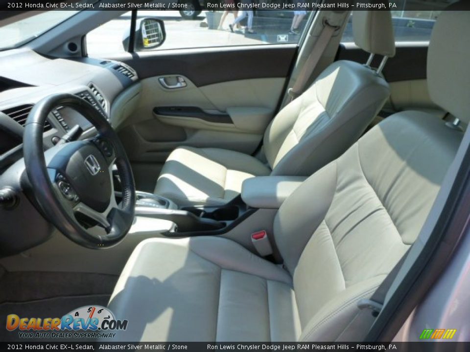 2012 Honda Civic EX-L Sedan Alabaster Silver Metallic / Stone Photo #10