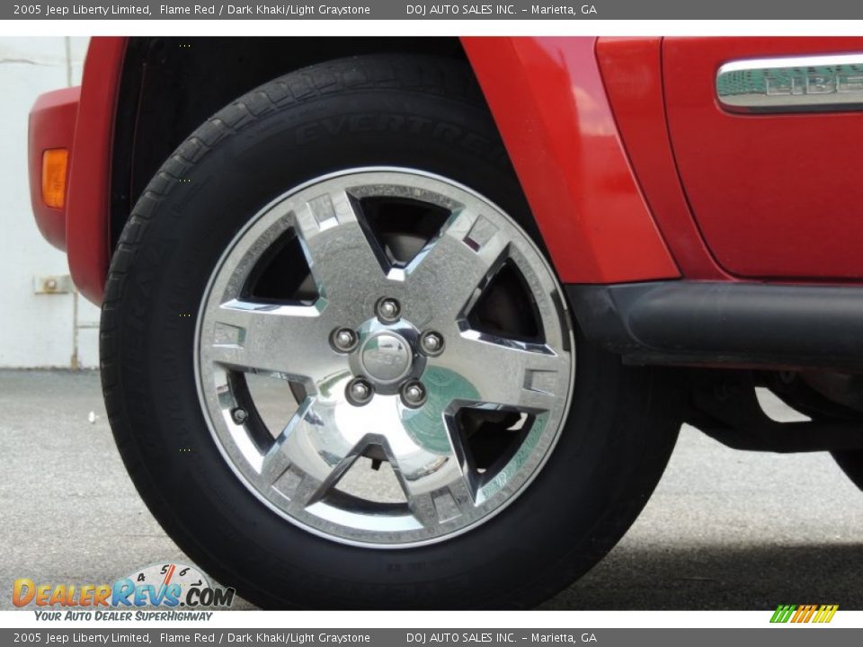 2005 Jeep Liberty Limited Flame Red / Dark Khaki/Light Graystone Photo #11