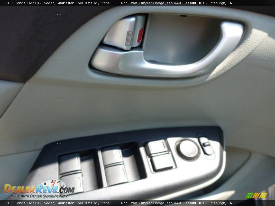 2012 Honda Civic EX-L Sedan Alabaster Silver Metallic / Stone Photo #13