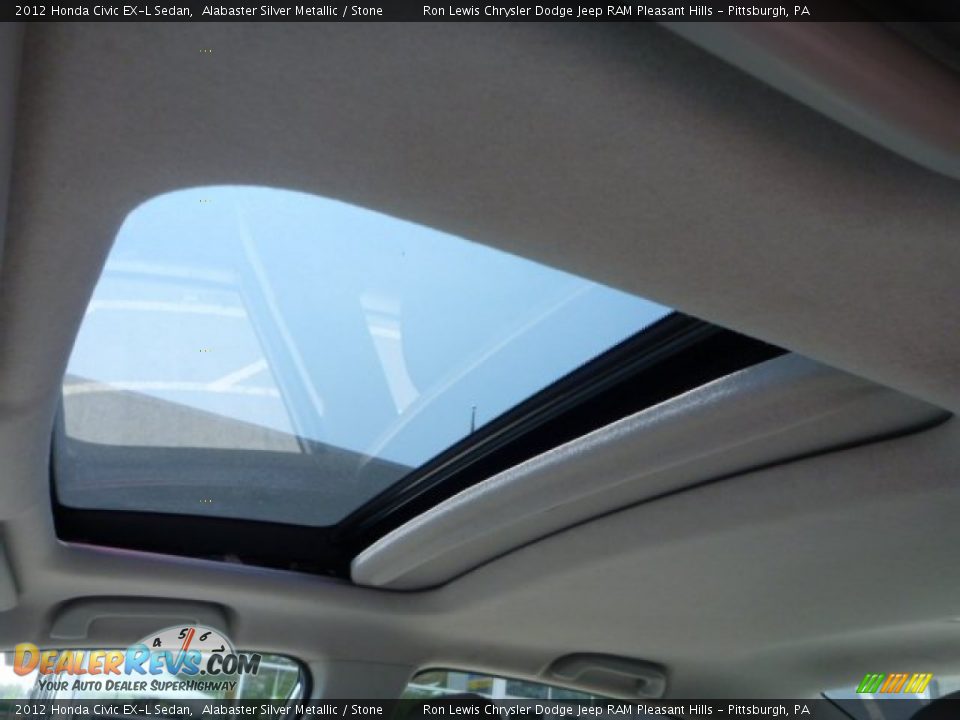 2012 Honda Civic EX-L Sedan Alabaster Silver Metallic / Stone Photo #14