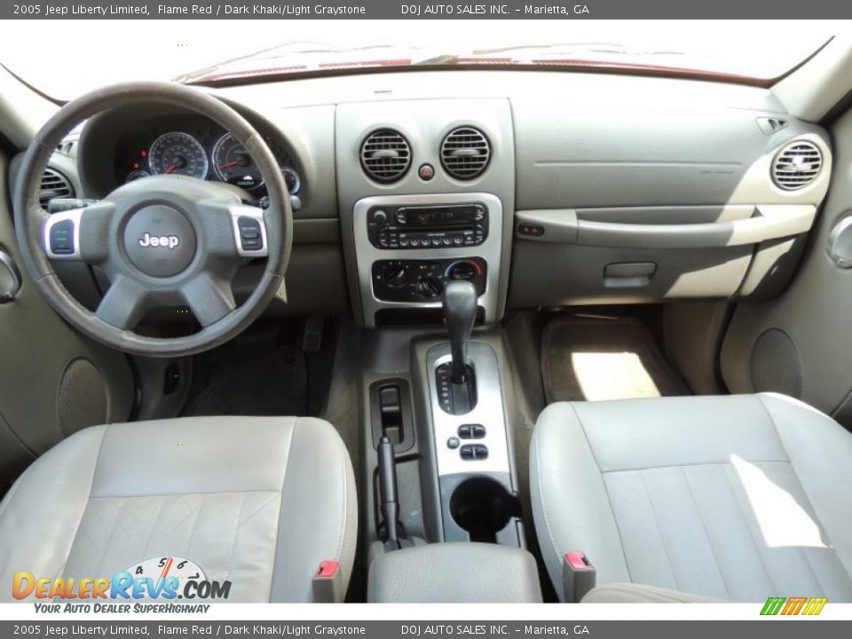 2005 Jeep Liberty Limited Flame Red / Dark Khaki/Light Graystone Photo #15
