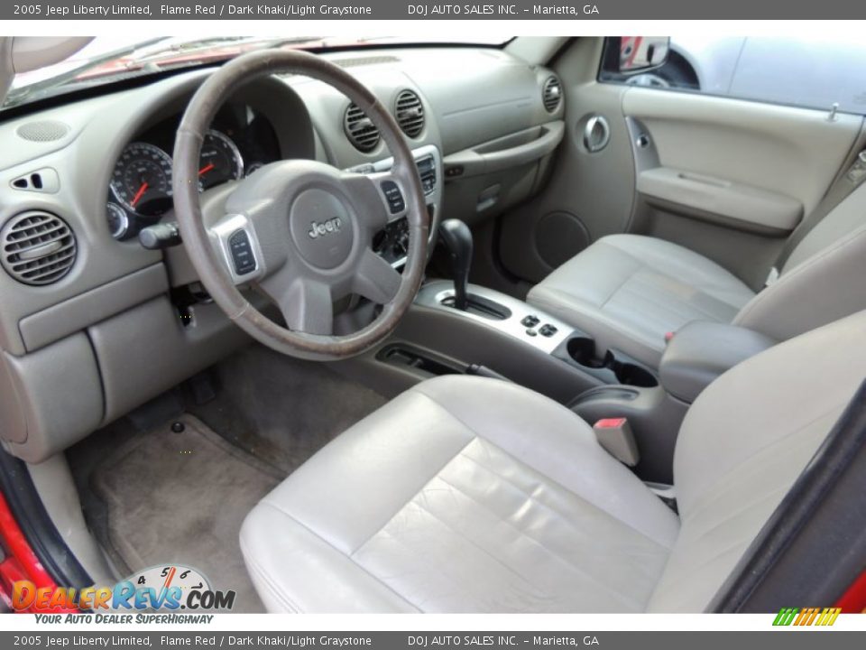 2005 Jeep Liberty Limited Flame Red / Dark Khaki/Light Graystone Photo #16