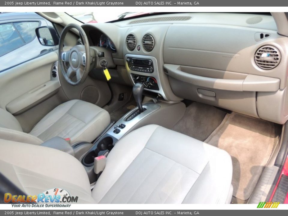2005 Jeep Liberty Limited Flame Red / Dark Khaki/Light Graystone Photo #17