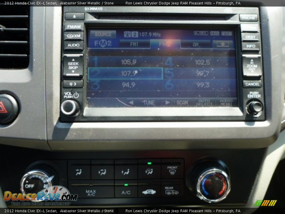 2012 Honda Civic EX-L Sedan Alabaster Silver Metallic / Stone Photo #18