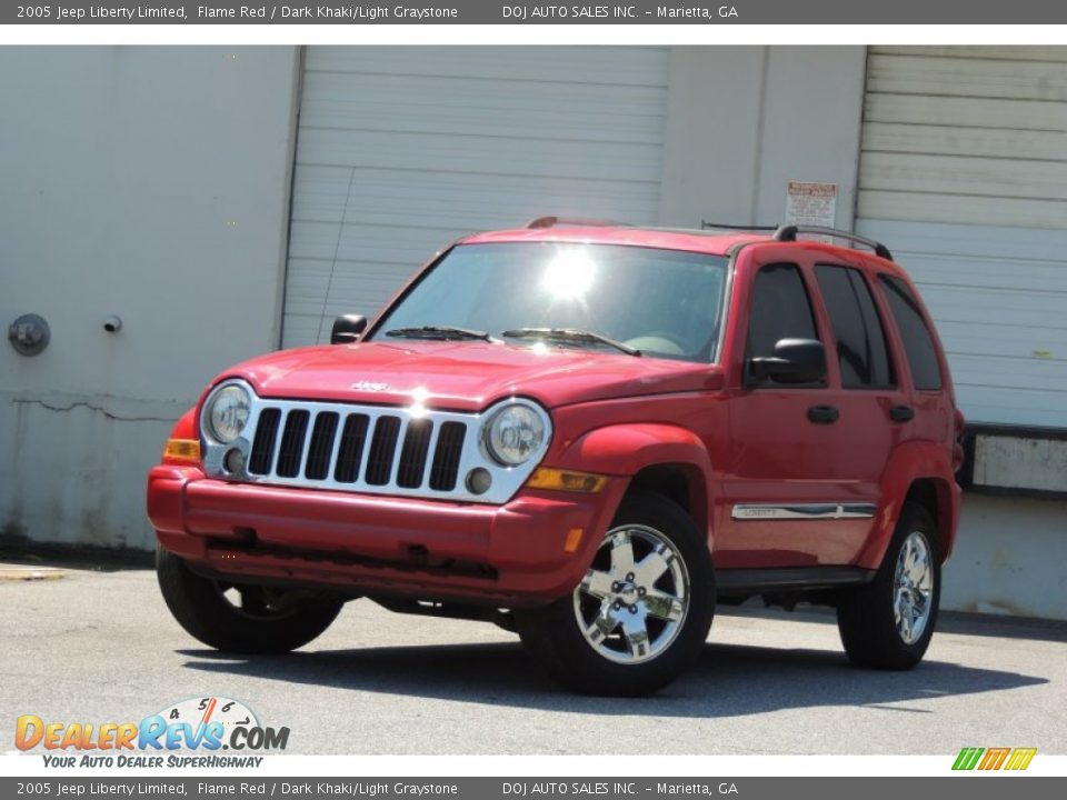 2005 Jeep Liberty Limited Flame Red / Dark Khaki/Light Graystone Photo #29