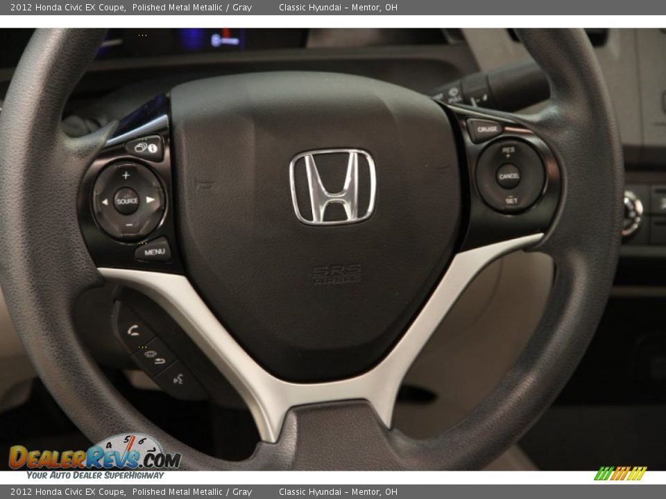 2012 Honda Civic EX Coupe Polished Metal Metallic / Gray Photo #6