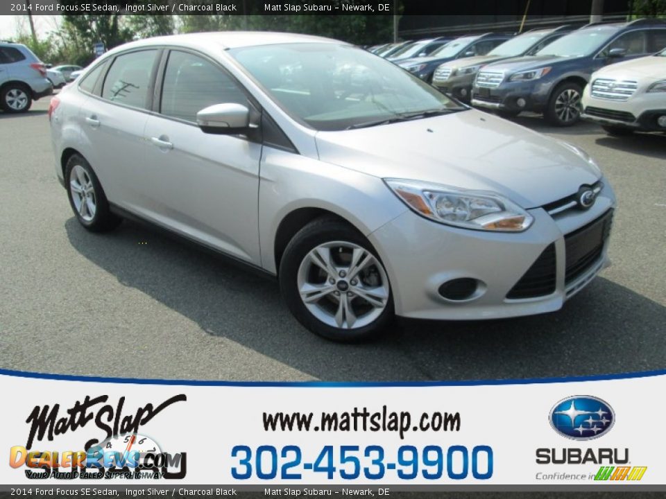 2014 Ford Focus SE Sedan Ingot Silver / Charcoal Black Photo #1