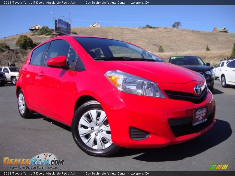2013 Toyota Yaris L 5 Door Absolutely Red / Ash Photo #1