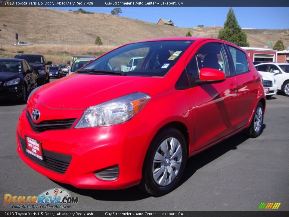 2013 Toyota Yaris L 5 Door Absolutely Red / Ash Photo #3