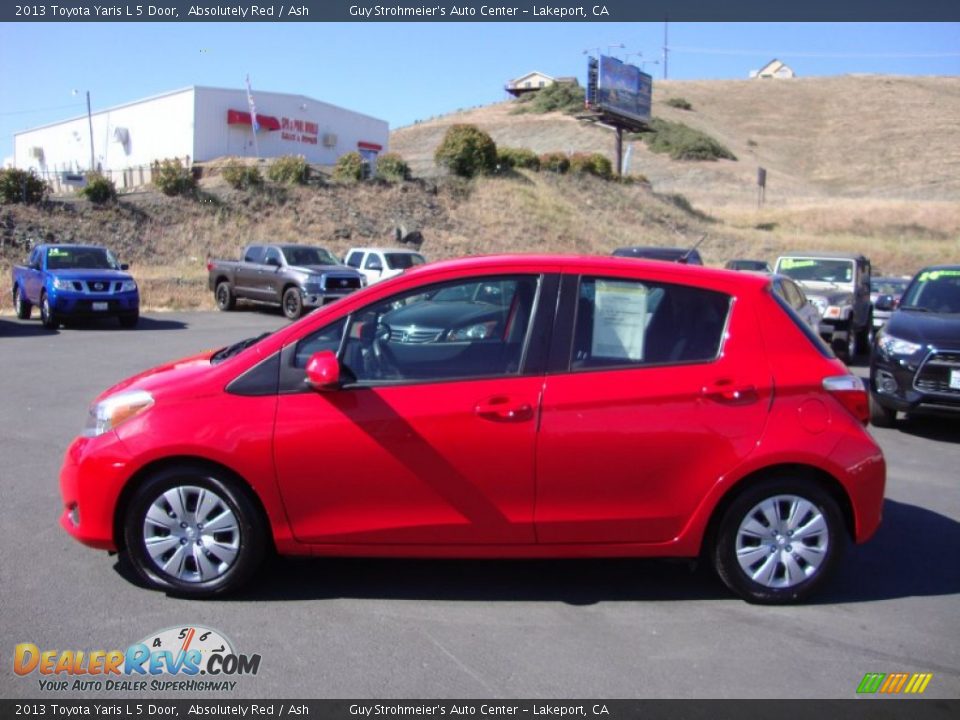 2013 Toyota Yaris L 5 Door Absolutely Red / Ash Photo #4