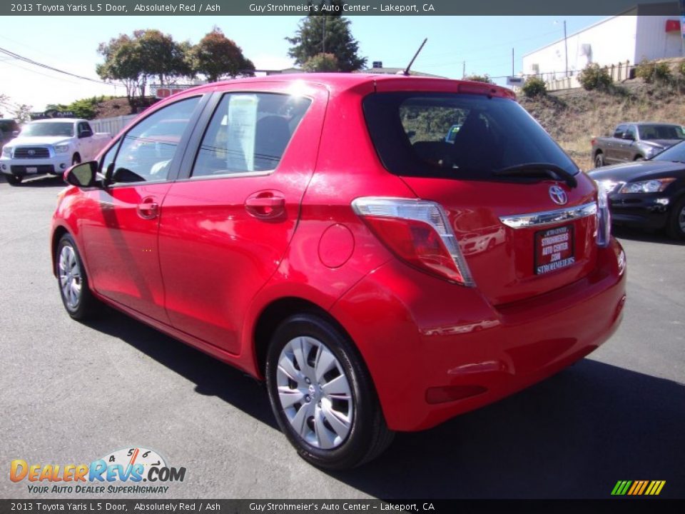 2013 Toyota Yaris L 5 Door Absolutely Red / Ash Photo #5