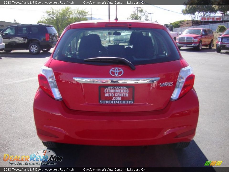2013 Toyota Yaris L 5 Door Absolutely Red / Ash Photo #6