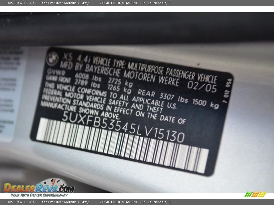 2005 BMW X5 4.4i Titanium Silver Metallic / Grey Photo #24