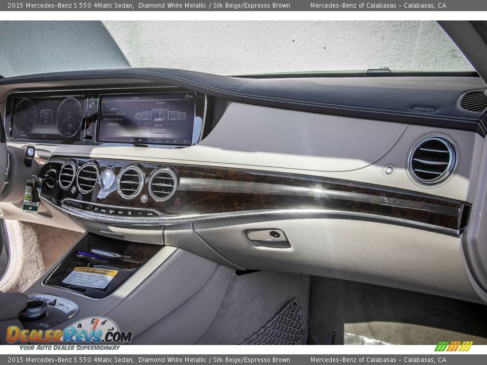 2015 Mercedes-Benz S 550 4Matic Sedan Diamond White Metallic / Silk Beige/Espresso Brown Photo #8
