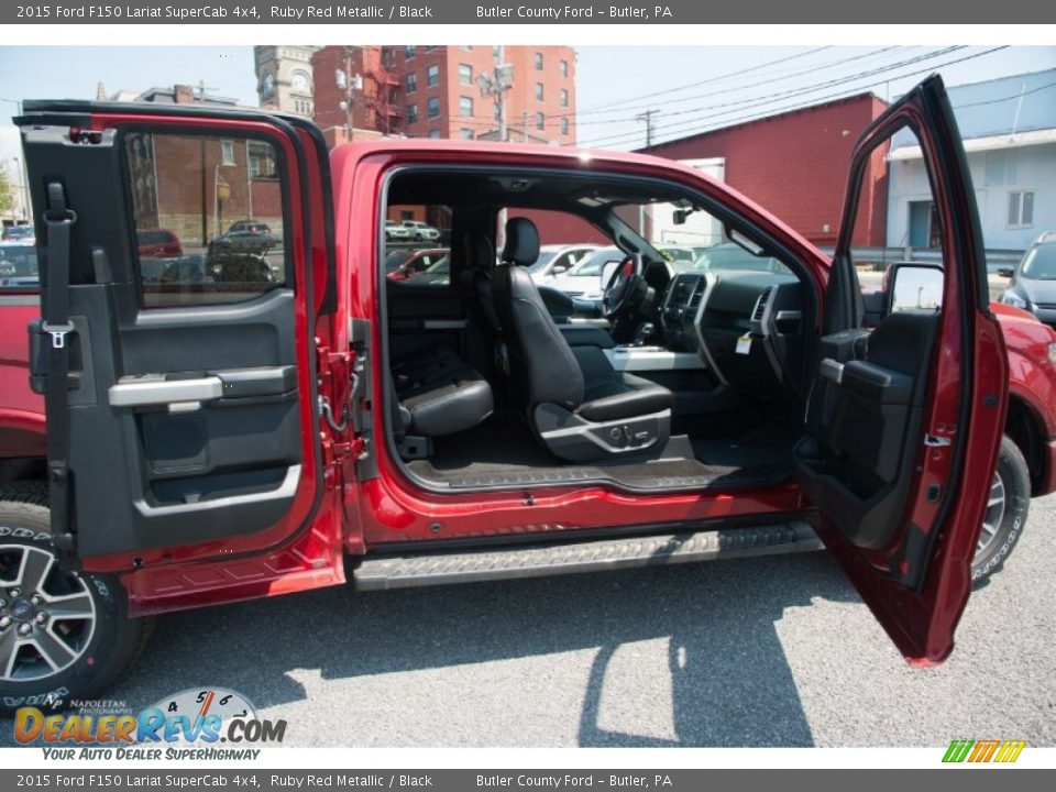 2015 Ford F150 Lariat SuperCab 4x4 Ruby Red Metallic / Black Photo #7
