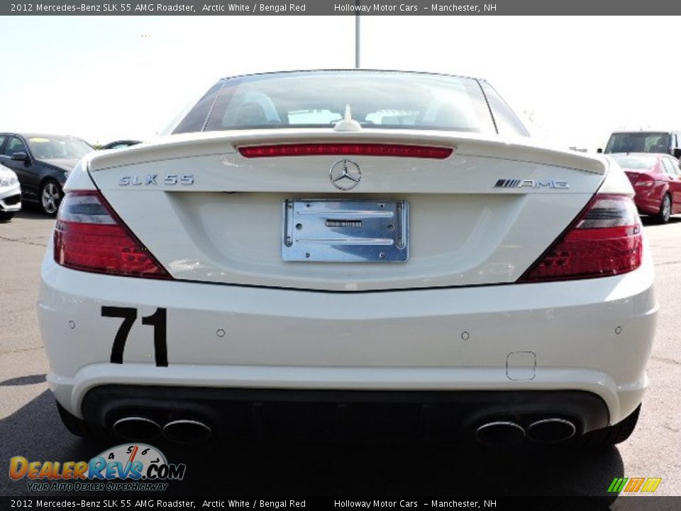 2012 Mercedes-Benz SLK 55 AMG Roadster Arctic White / Bengal Red Photo #4