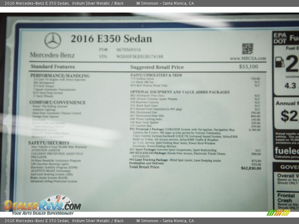 2016 Mercedes-Benz E 350 Sedan Iridium Silver Metallic / Black Photo #11