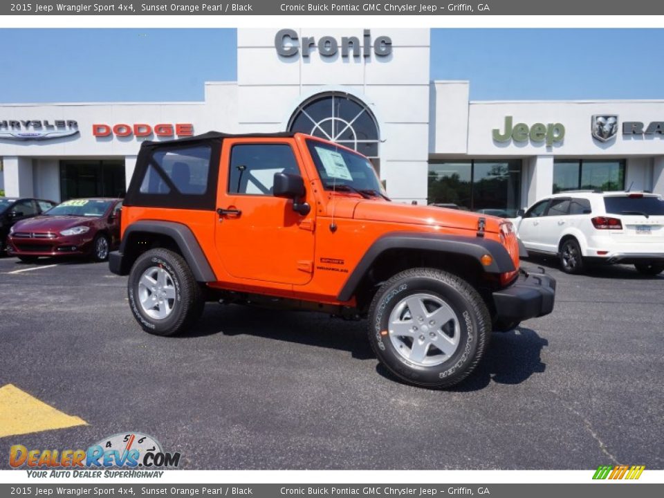 2015 Jeep Wrangler Sport 4x4 Sunset Orange Pearl / Black Photo #1