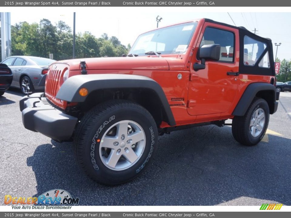2015 Jeep Wrangler Sport 4x4 Sunset Orange Pearl / Black Photo #3