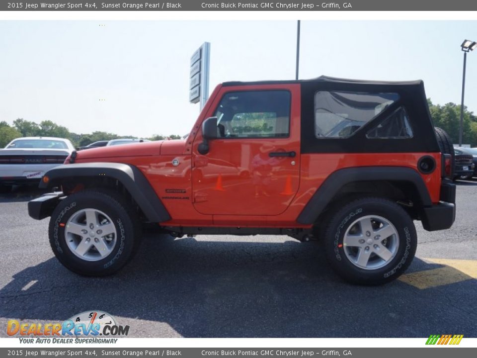 2015 Jeep Wrangler Sport 4x4 Sunset Orange Pearl / Black Photo #4