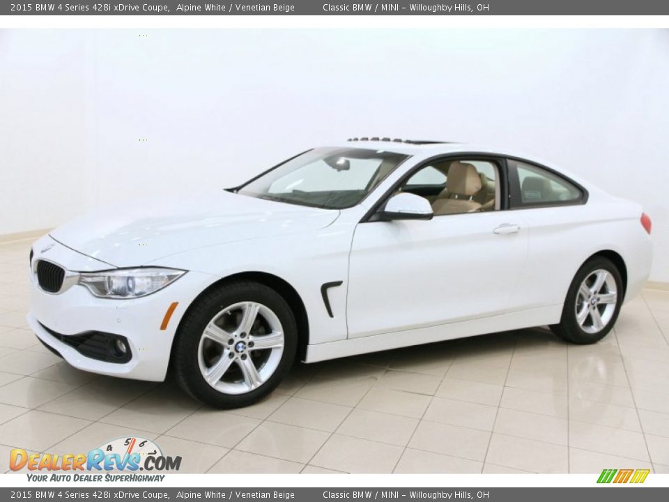 2015 BMW 4 Series 428i xDrive Coupe Alpine White / Venetian Beige Photo #3