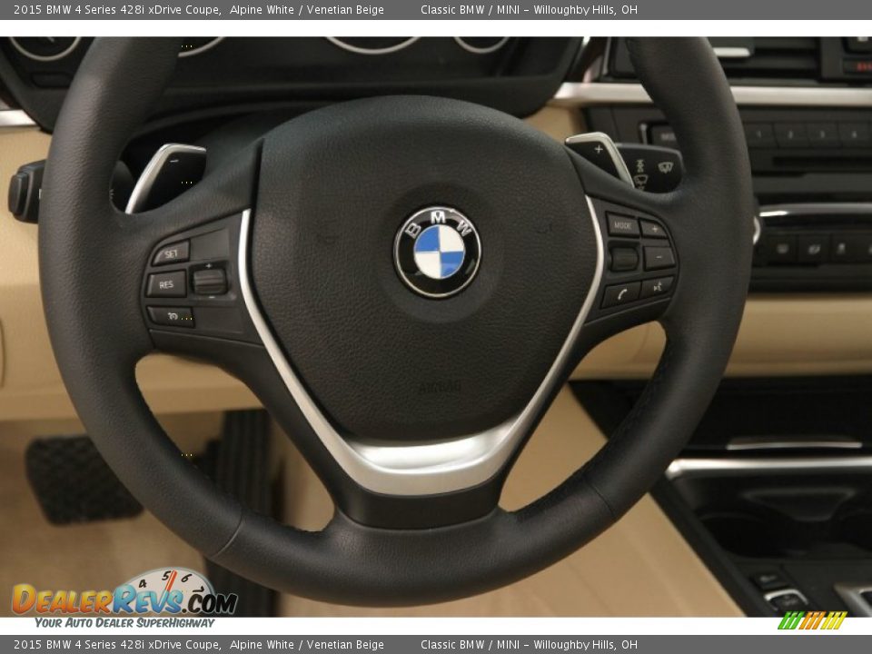 2015 BMW 4 Series 428i xDrive Coupe Alpine White / Venetian Beige Photo #9