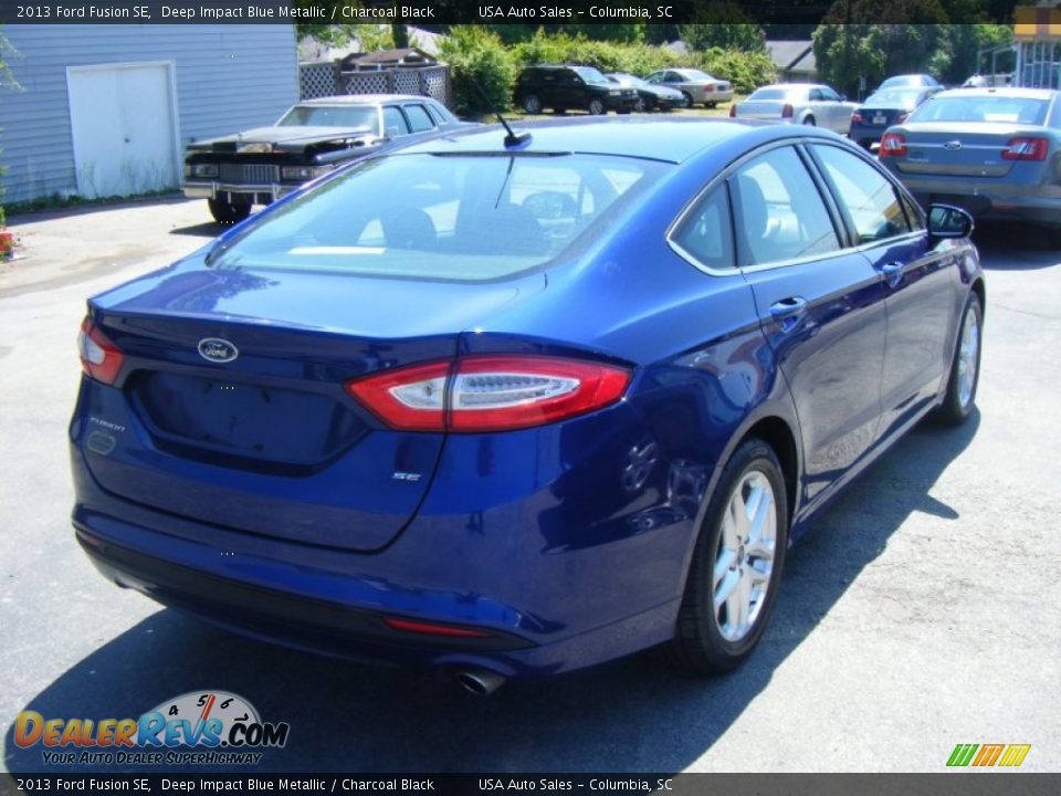 2013 Ford Fusion SE Deep Impact Blue Metallic / Charcoal Black Photo #4