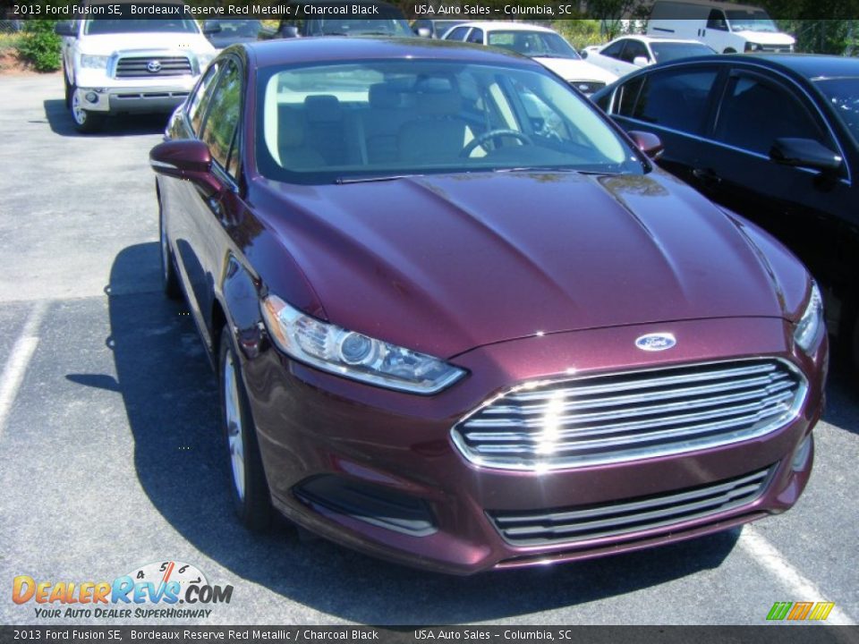 2013 Ford Fusion SE Bordeaux Reserve Red Metallic / Charcoal Black Photo #2