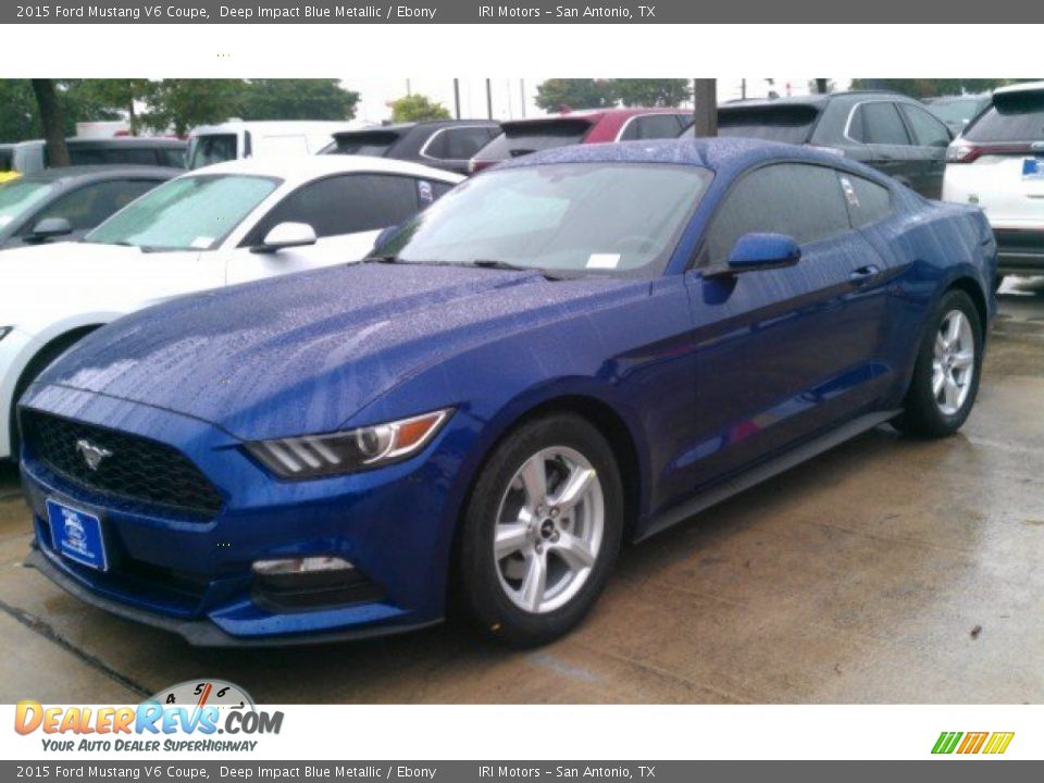 2015 Ford Mustang V6 Coupe Deep Impact Blue Metallic / Ebony Photo #14