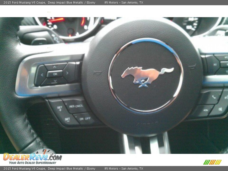 2015 Ford Mustang V6 Coupe Deep Impact Blue Metallic / Ebony Photo #23