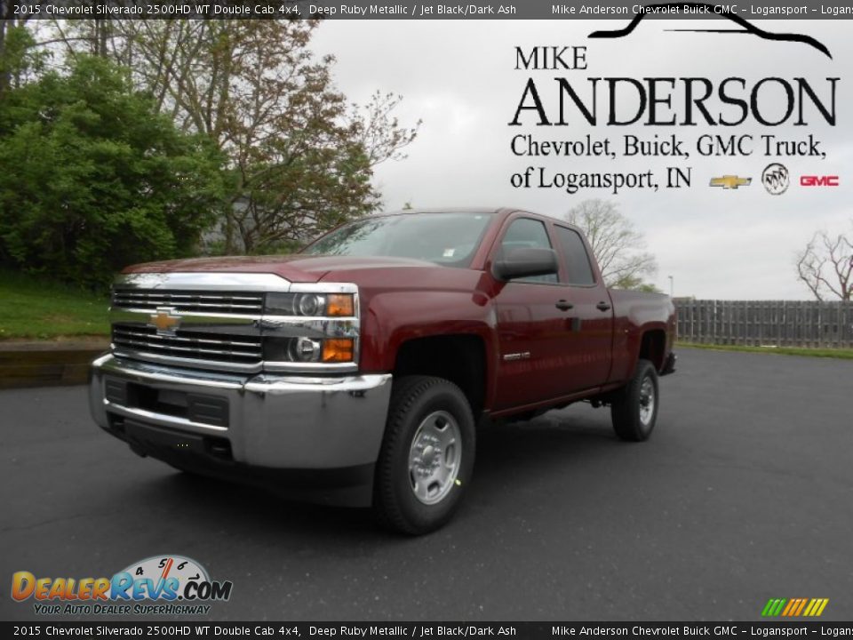 2015 Chevrolet Silverado 2500HD WT Double Cab 4x4 Deep Ruby Metallic / Jet Black/Dark Ash Photo #1